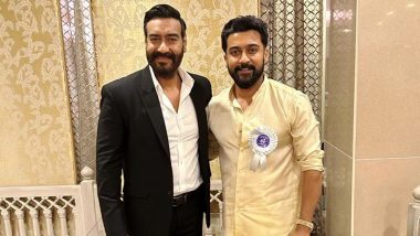 68th National Film Awards: Ajay Devgn Says He 'Deeply Respects' Suriya As They Get Together for a Photo (View Pic)